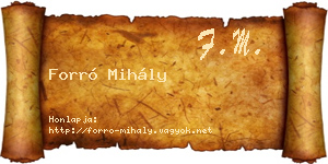 Forró Mihály névjegykártya