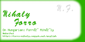 mihaly forro business card